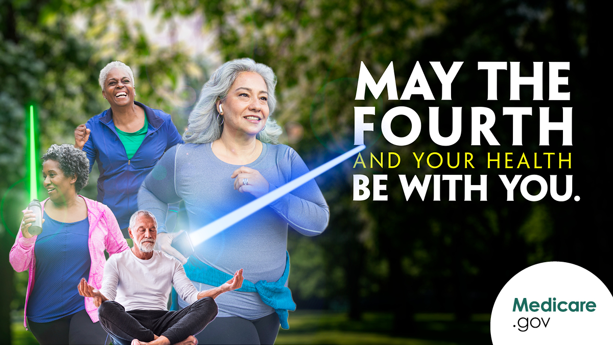 More active to be, use the Force you should need not. Find an exercise buddy and try one of these fun ways to get moving. go.cms.gov/3s3vzgd #StarWarsDay #MayThe4thBeWithYou