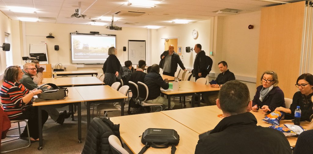 USDP_Outreach's tweet photo. Supervisory teams and PhD students learning how to navigate the doctoral progression @KeeleUniversity @NicoJSmit1 @WepenerVictor @SARChIEco @Dr_H_Glanville https://t.co/lh60oM8vFg