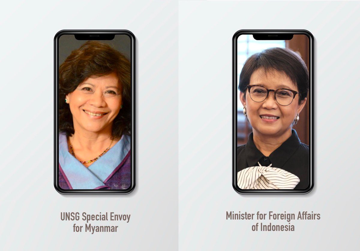 Good short phone call with UN Special Envoy for Myanmar, Noeleen Heyzer (04/05). We discussed cooperation on women, peace and security as well as situation on Myanmar.