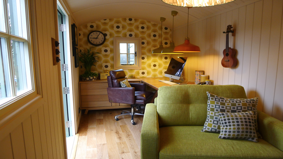 Our lovely shepherd huts are not only a perfect retreat from the hustle and bustle. They are also ideal for creating a warm and inviting space for your home office. Fully enabled for remote working; equipped with everything you need from desks to telephone and Internet cabling.