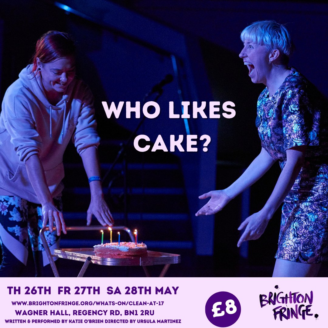 What is a party without cake?! 

Come on down to <a href="/WagnerBrighton/">Wagner Hall Brighton</a> for a new one woman show about addiction and sobriety. 

Clean At 17  for only 3 dates in May!

brightonfringe.org/whats-on/clean…

<a href="/WagnerBrighton/">Wagner Hall Brighton</a> <a href="/brightonfringe/">Brighton Fringe</a> 

#addiction #sober #recovery #soberbadass #CuriouslyFringe
