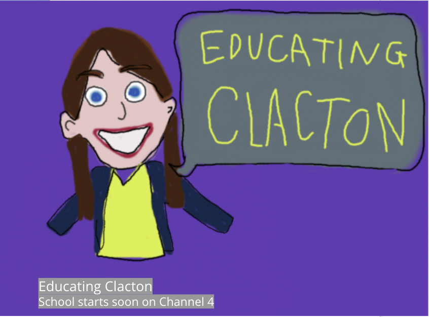 School starts soon on Channel 4 so don’t be late! 🏫 🧑‍🏫 
#EducatingClacton #BTECMedia #Education

[Disclaimer: these are fictional promotional materials created as part of a BTEC Creative Media Project - HB]