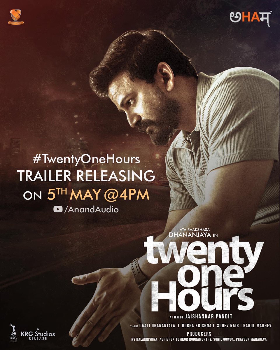 Sunilrgowda29's tweet photo. The unfolding of the unpredictable #TwentyOneHourstrailer on May 5th at 4:00 PM.
 #TwentyOneHours

@dhananjayaka #Durgakrishna @TheSudevNair #RahulMadhav @DOP_Tirru @ARichardkevin @rajeevan69 @ahamconceptam @shobhaAnjanappa @abhi156 @Sunilrgowda29 @praveenmahadeva https://t.co/5VB8I2vbqx