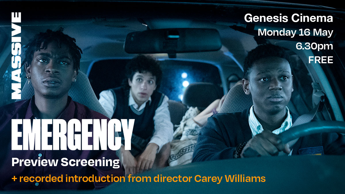 massivecinema's tweet photo. An all nighter you definitely want to pull 🚗 

Catch a free preview of Carey Williams' Sundance smash EMERGENCY, happening @genesiscinema on Monday 16th May @ 6.30pm.

Watch the trailer and claim your free ticket now 👉 https://t.co/hD8uaXYAlW https://t.co/IerWrYZykJ