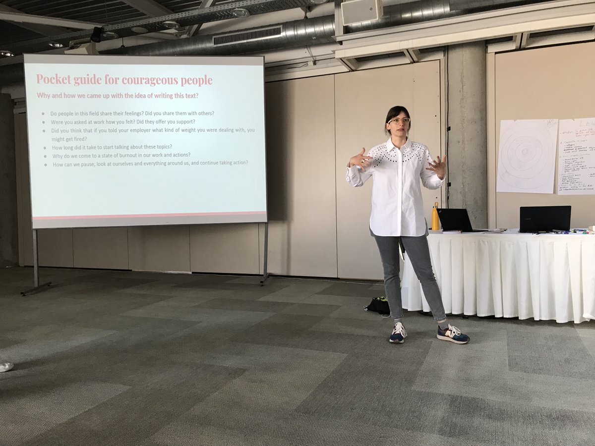 Global4Children's tweet photo. "Wellbeing is important for us to be able to work in a continuous, sustainable way."  

Today, the @BRNRefugees is discussing #wellbeing, and sharing how they take care of their own wellbeing while helping #migrants and #refugees. https://t.co/Y7wKUWLfxv