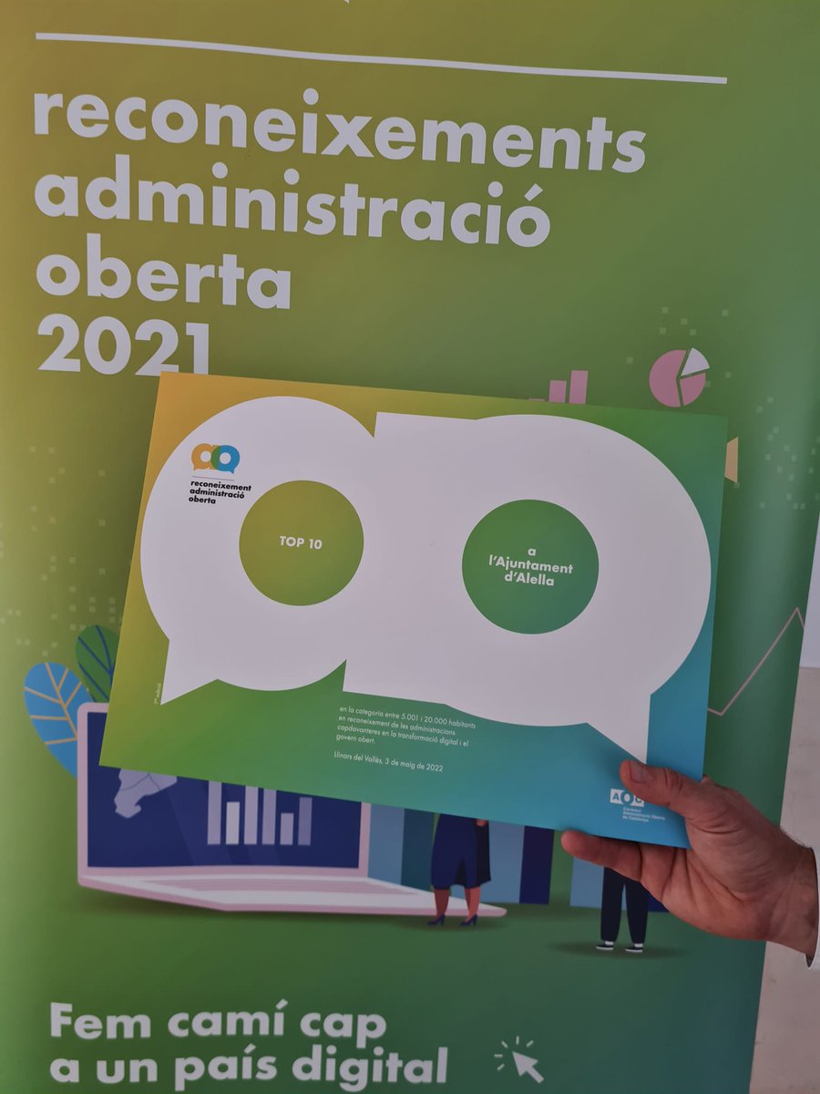 ajalella's tweet photo. 📜 Ahir, el regidor de Serveis Interns, @IPAYAT, va recollir el reconeixement que atorga el @ConsorciAOC a les administracions catalanes capdavanteres en administració digital i govern obert per la seva Maduresa Digital #Alella #Maresme

ℹ️ Més informació: https://t.co/nAow7gSQ4e https://t.co/BtDaXY76J8