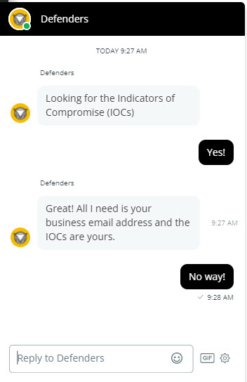Alexis Dorais-Joncas (@adorais.bsky.social) (@adorais) on Twitter photo There are many ways to share IoCs alongside public reports. This one is the worst.
I never thought I'd say this but I even prefer screenshotted IoCs that a chatbot asking for my corporate email.
<a href="/CR_Nocturnus/">Cybereason_Nocturnus</a> <a href="/cybereason/">Cybereason</a> please do better. There are many ways to share IoCs alongside public reports. This one is the worst.
I never thought I'd say this but I even prefer screenshotted IoCs that a chatbot asking for my corporate email.
<a href="/CR_Nocturnus/">Cybereason_Nocturnus</a> <a href="/cybereason/">Cybereason</a> please do better.