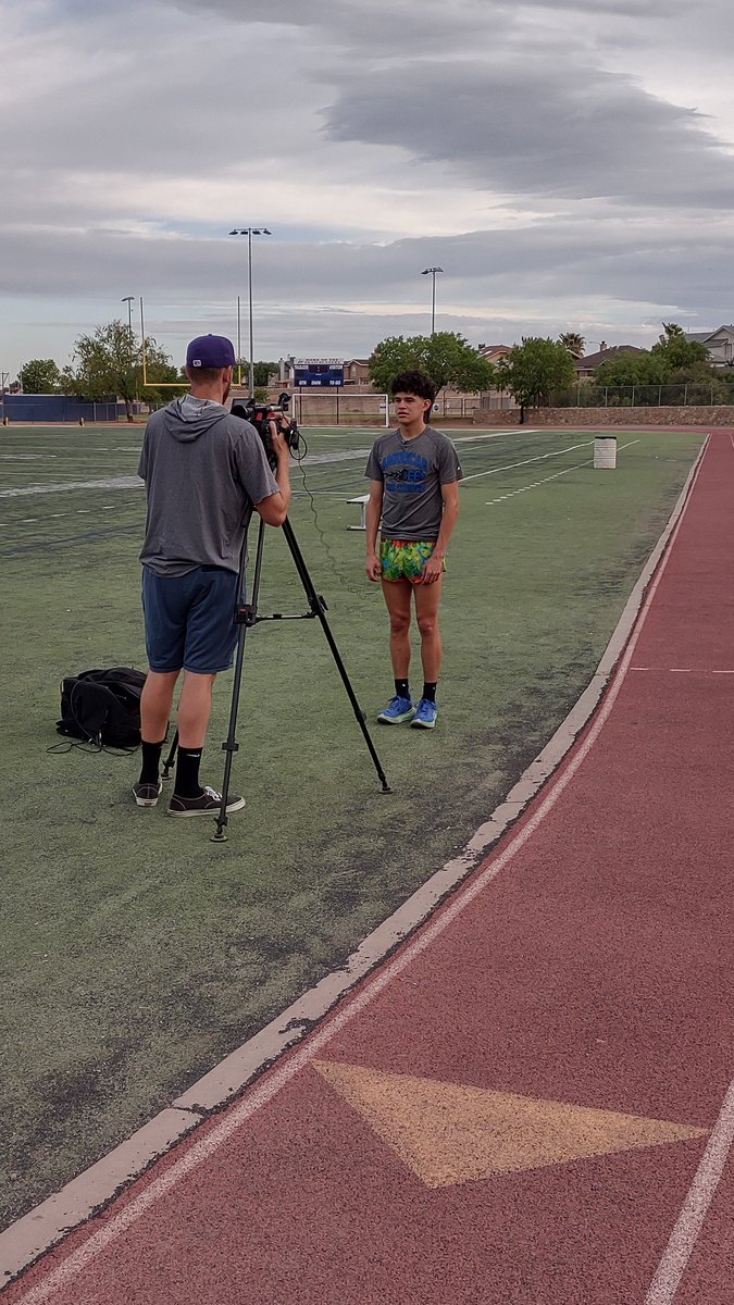 Jared Laverty getting interviewed by KTSM. State Bound. #TeamSISD #blazernation #ahstrack
