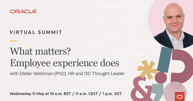 KochCaro's tweet photo. Real talks with real solutions happen on 11 May. Dieter Veldsman (PhD), HR and OD Thought Leader, is one of the amazing panelists that will reveal what matters most in the world of #HR. Register now to join the conversation. @OracleCloudHCM https://t.co/iZEVuyCOwX https://t.co/O7UW6x4zwK