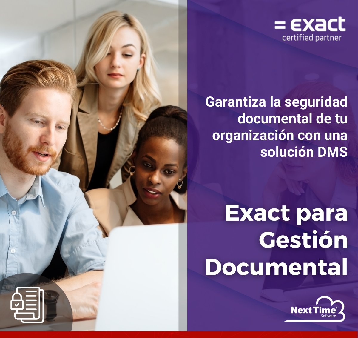 NextTimeSoft's tweet image. 📄 Nuestra solución #ExactSynergyBPM control en el acceso a los documentos en base a los roles y niveles de seguridad de los usuarios. Conoce más aquí 👉 nexttimesoftware.com/landing/exact-…

#ExactSynergy | #DMS | #gestiondocumental | #automatizacionprocesos | #BPM