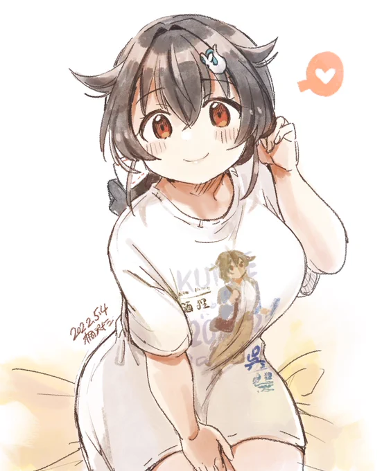 KUREシャツ迅鯨ちゃん(-30min)
#艦これ版深夜の真剣お絵描き60分一本勝負
#艦これ版真剣お絵描き60分一本勝負_20220504 