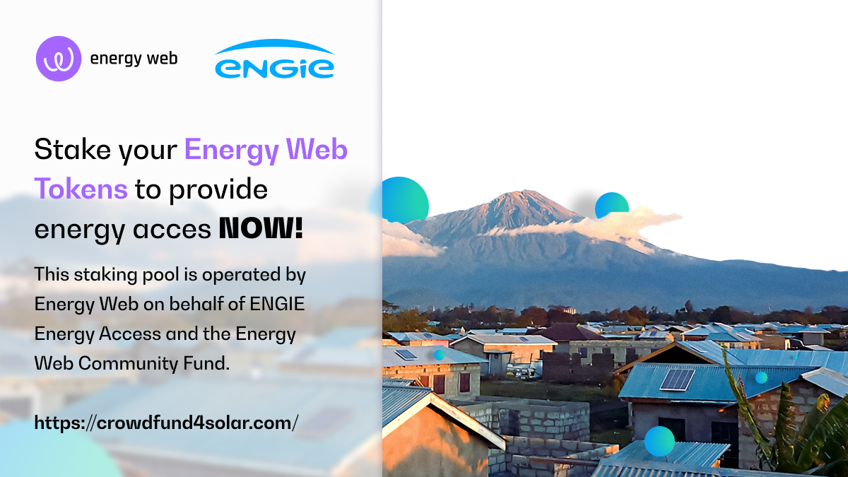 energywebx's tweet photo. We are proud to announce that our Crowdfund4Solar platform is now live! Stake your Energy Web Tokens ($EWT) to provide energy access in sub-Saharan Africa!🌍 @ENGIE_EnergyAcc  @ENGIEgroup https://t.co/eQzu9TmF5f