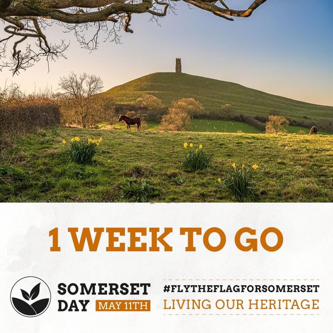 A stunning view of Glastonbury Tor snapped by <a href="/Glastomichelle/">Michelle Cowbourne</a> with just one week to go to #SomersetDay 2022! ♥️ 💛 Are you ready to #FlyTheFlagForSomerset &amp; join in celebrating Somerset as a place to live, work, play &amp; learn? 

Visit somersetday.com to get involved! 🥳🥳