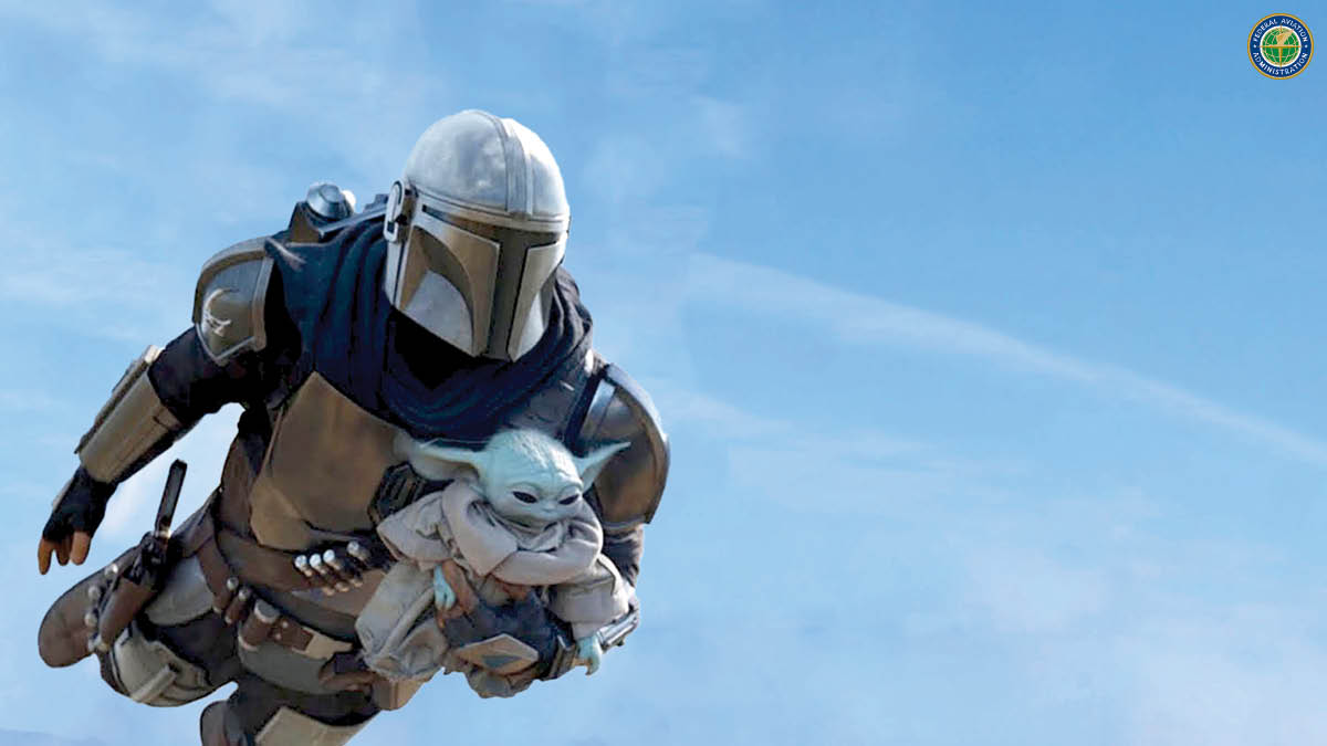 FAANews's tweet photo. If you upset Mando by being snide, you'll not only join the Dark Side... you'll get fined. Bad behavior doesn't fly here or in any galaxy. https://t.co/ISiblzAzGi #MayThe4thBeWithYou #FlySmart https://t.co/xXvjcD0Gus