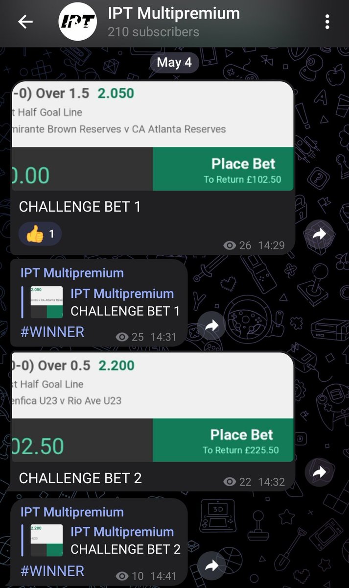 InPlaayTiipster's tweet photo. #IPTmultipremium Telegram Jackpot Challenge Bets 1 &amp; 2 #WINNERS✔

£225.50 IN THE POT AFTER 2 BETS 🔥💰

STOP MISSING OUT https://t.co/otVVa3yisp