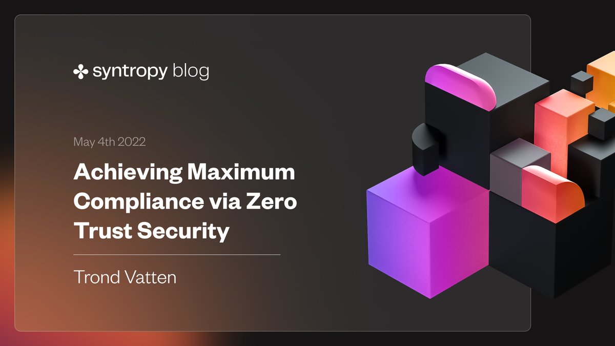 In this week's #SyntropyBlog article, learn how we can achieve maximum compliance via zero trust security. blog.syntropynet.com/post/achieving…