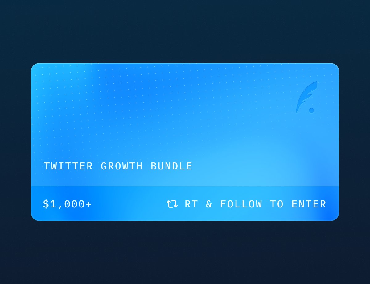 We're giving away $1,000+ of value to you to grow on Twitter.

💰 Lifetime Access:

<a href="/typefully/">Typefully</a>
<a href="/BrandBirdApp/">BrandBird</a>
<a href="/HivoeHQ/">Hivoe</a>

🎥 Twitter Courses:

• Find Your Following by <a href="/arvidkahl/">Arvid Kahl</a>
• Build a Twitter Audience by <a href="/dvassallo/">Daniel Vassallo</a> 

🔁 RT &amp; follow to enter

Picking 3 winners in 48h!