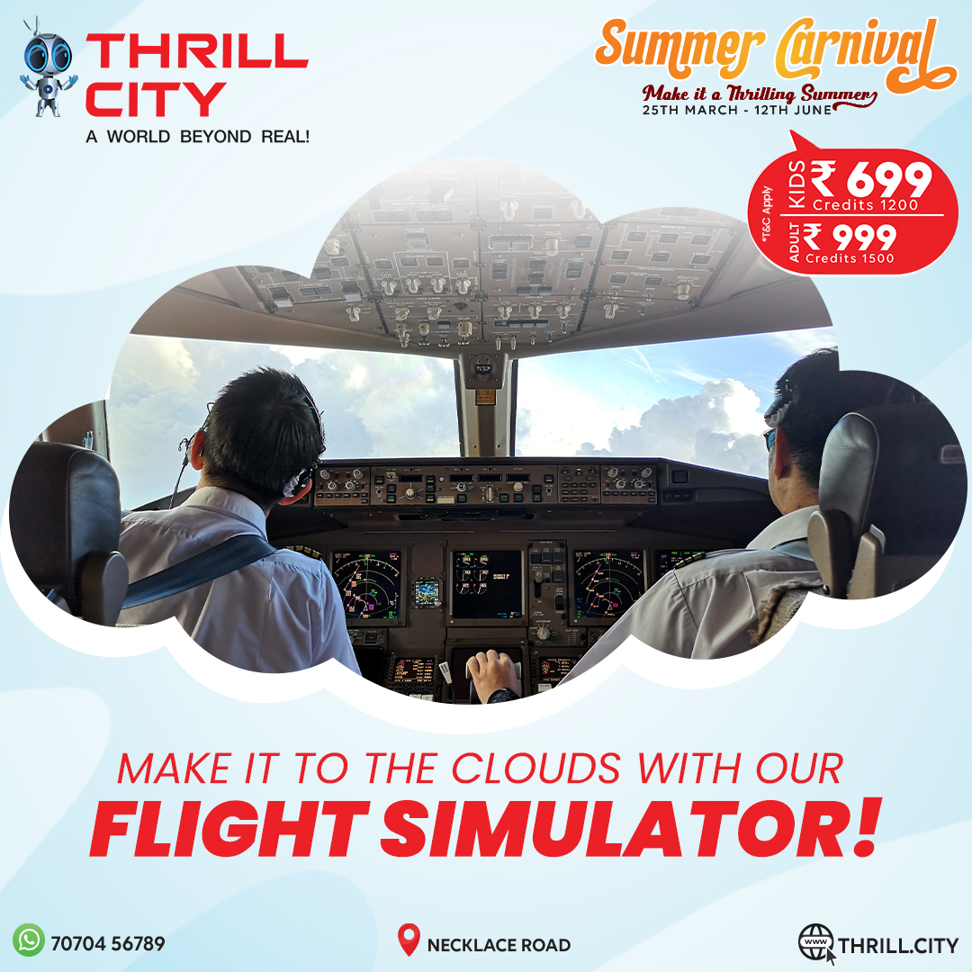 TheThrillcity's tweet photo. Experience an out of the world journey high in the sky of flying a Flight at Indiaโs very first full-motion Cessna Flight Pilot Training Simulator @TheThrillcity
#thrillcity #summercarnival #luckydraw #prize #booknow #websitebooking #flightsimulator #reopen @PixelarMedia https://t.co/e1kvVleaa8