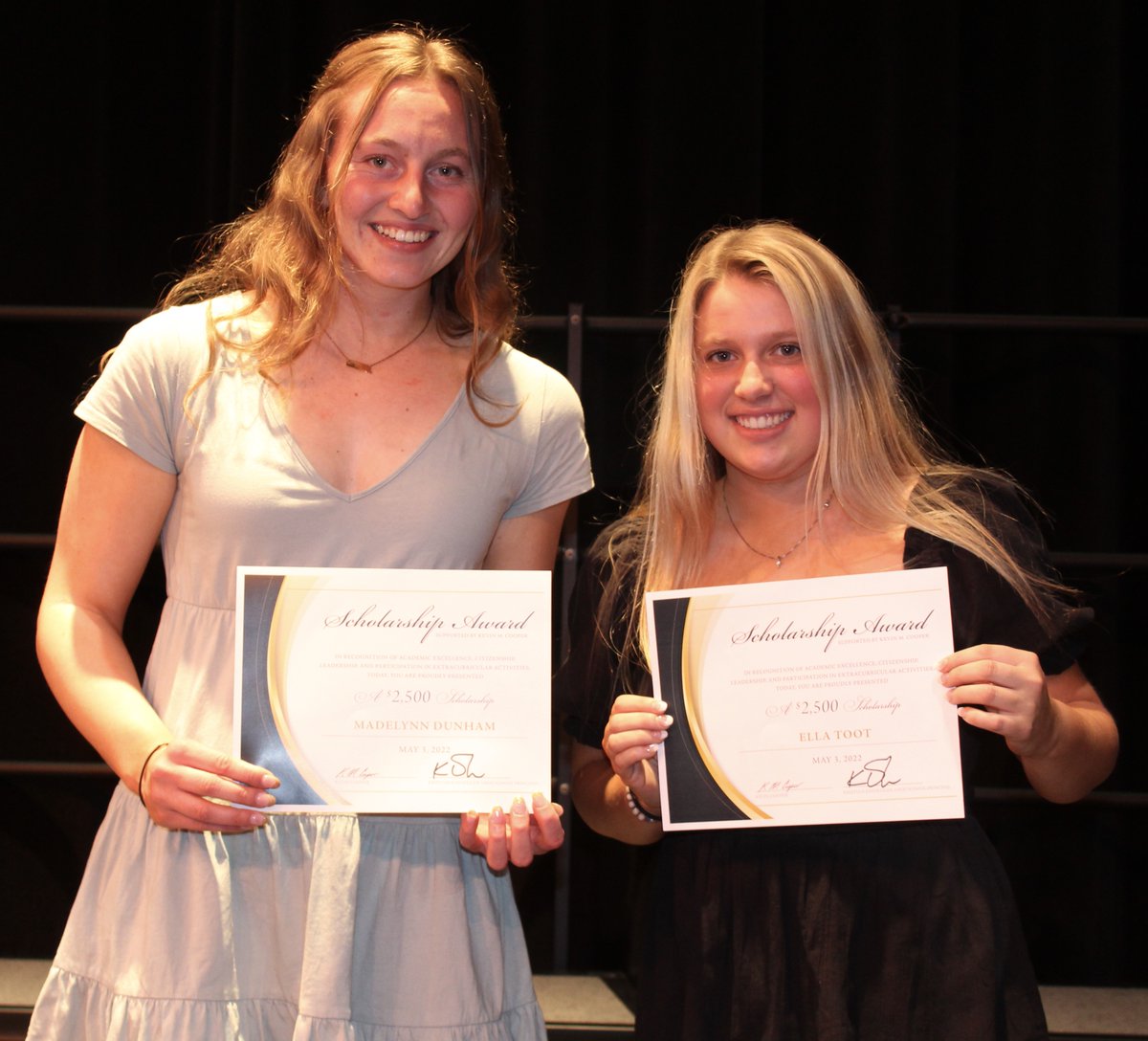 NevadaFFA's tweet photo. Congratulations Madelynn Dunham & Ella Toot on receiving $2,500 Leadership scholarships supported by Cooper #nevadacubpride #goodstudents #tradition https://t.co/FugFYRWIPN