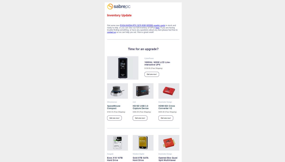 sabrepc's tweet image. Check out SabrePC&apos;s weekly specials:
👉bit.ly/3ORutxZ

@CyberPowerInfo UPS, @3Dconnexion AJA, and more; plus a blog post on DisplayPort 1.4.

#displayport #lineinteractive