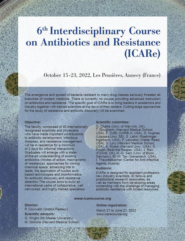 LMIC researchers: GARDP is providing travel awards for 1-2 people from LMICs to attend the Interdisciplinary course on antibiotic resistance (ICARe) in Annecy, France. More information icarecourse.org/application/ 

Deadline 21st June; make sure you state why you should get the award!