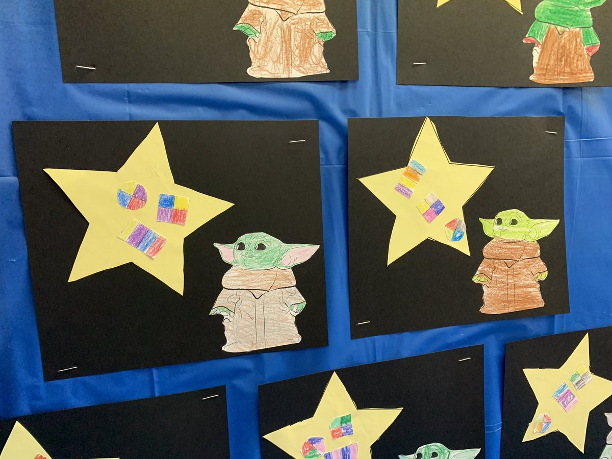 WaterfordES's tweet photo. Our 1st graders picked a great time to work on fractions! #MayThe4thBeWithYou #WATWeDo #LCPS2022 https://t.co/HMLUScm754