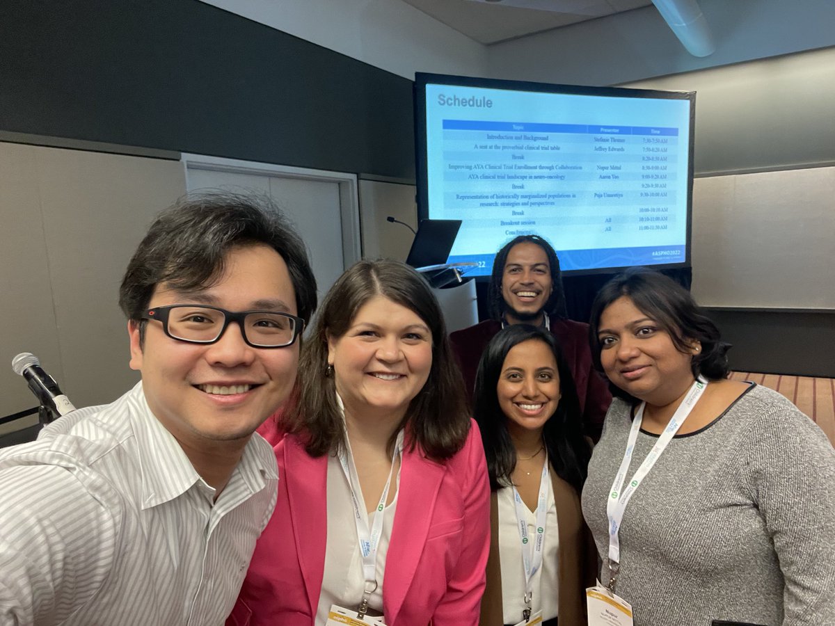#ASPHO2022 off to a great start (IMO)! Got to work with this wonderful group of humans for the pre-con session: “Clinical Trials in AYA oncology: Diversity, Equity, Inclusion, and a Collaborative Approach” <a href="/Djeffreedom/">Jeffrey Edwards, MD MPH</a> <a href="/AaronYeo2K/">AaronYeo</a> <a href="/PujaUmaretiya/">PujaUmaretiya</a>