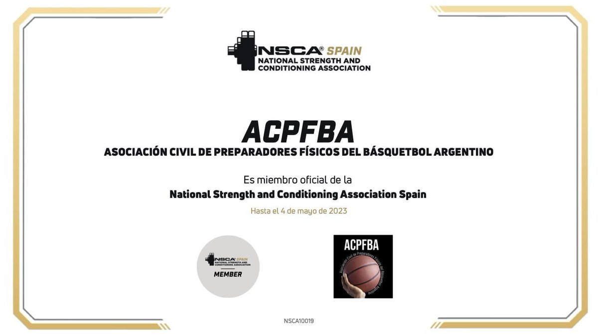 Pensando en generar las mejores oportunidades de capacitación nacional e internacional para los integrantes de la ACPFBA nos sumamos como miembros oficiales a la NSCA Spain.
En breve estaremos informando los grandes beneficios que recibirán nuestros asociados.

¿Vos ya sos socio?