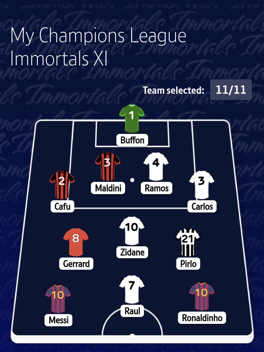 nicol_web's tweet photo. Here's my greatest Champions League XI ever. Surely this can't be beaten? #UCLIMMORTALS https://t.co/Hv4KsTk5Kx https://t.co/KMfliT6QQw