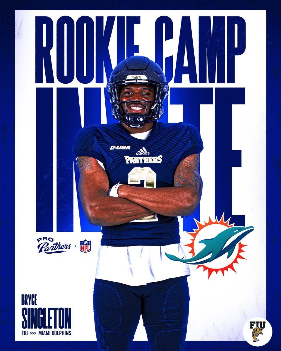 𝐑𝐎𝐎𝐊𝐈𝐄 𝐂𝐀𝐌𝐏 𝐈𝐍𝐕𝐈𝐓𝐄 👏🏈
Elevate ⬆️ Good Luck at the Next Level <a href="/NFL/">NFL</a> 
<a href="/2BSingleton/">Bryce Singleton</a> 
 
<a href="/FIUAthletics/">FIU Athletics</a> ➡️ <a href="/MiamiDolphins/">Miami Dolphins</a> ✍️

#PawsUp 🐾 | #PantherPride
