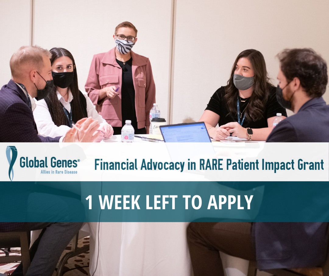 GlobalGenes's tweet photo. 🚨Financial Advocacy RARE Patient Impact Grant apps are due in one week! Deadline 5/11. Apply and learn more here https://t.co/xvbV7LHLDK #raregrants #careaboutrare #raredisease #financialgrant https://t.co/jqWWJ3OHXH
