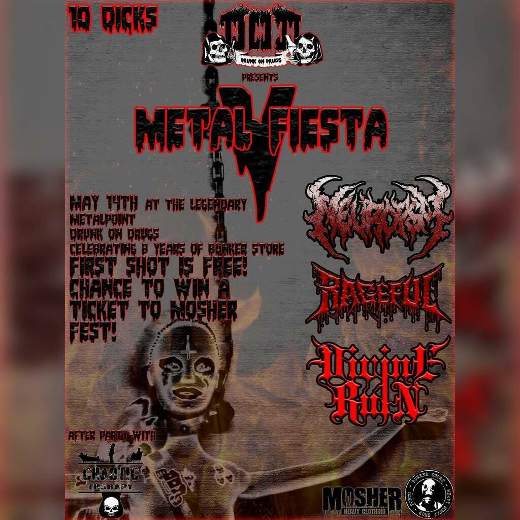 MosherTV's tweet photo. O que seria de uma Fiesta sem mosh? Ninguém sabe, mas sabemos que a dos @drunk_on_drugs_report terá excelentes concertos de @divineruin @ragefulband @neuropsyofficial e after party de @chaotic_th3rapy 
Habilita-te a ganhar um bilhete para o Mosher Fest!
… https://t.co/nysTXlUUNF https://t.co/JxtTNTjGwf