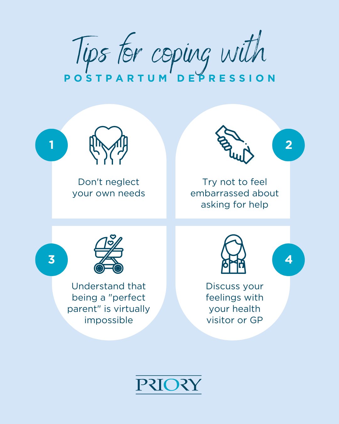 Priory on X: 💙 Tips for coping with postpartum depression