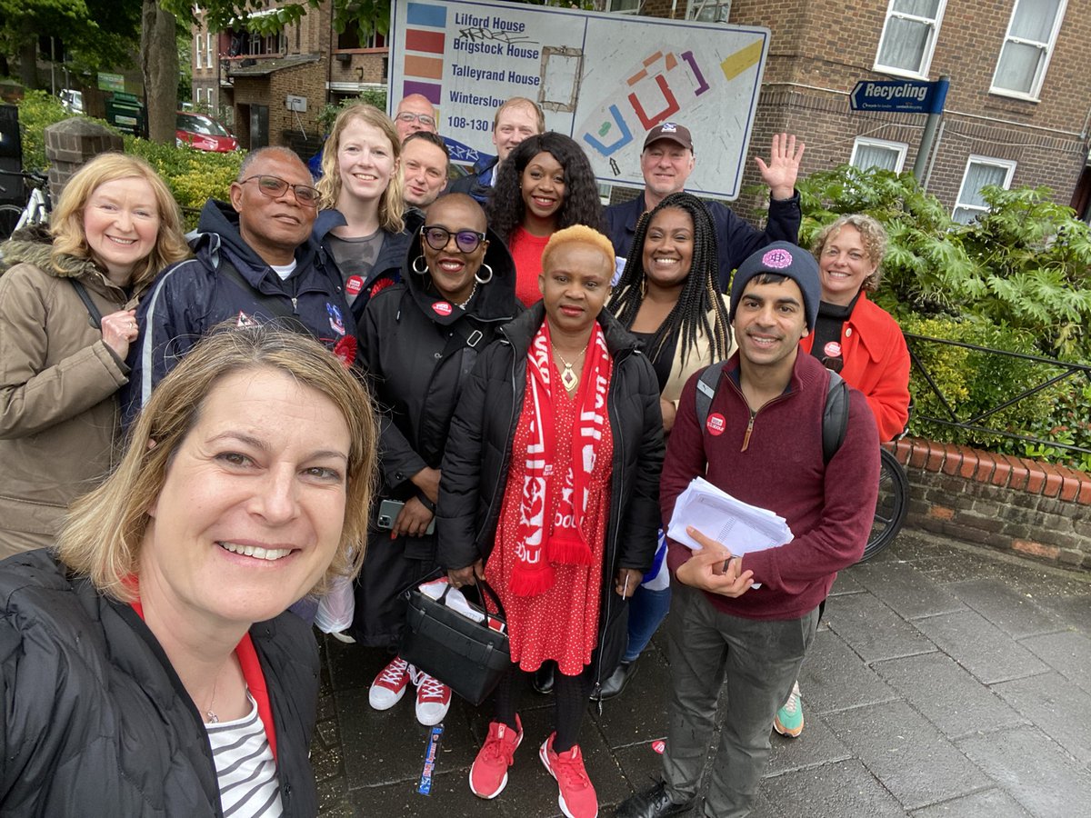 helenhayes_'s tweet photo. Big thanks to my neighbour @BellRibeiroAddy for coming to help remind voters in Herne Hill &amp; Loughborough Junction ward that tomorrow is polling day! Lots of support for our excellent candidates @DeepakSardiwal_ @cllrpaulineg &amp; @JimDicksLambeth #VoteLabour https://t.co/JV536oalwd