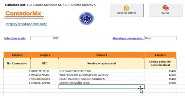 Validador de RFC, nombre y código postal (Layout en Excel) - ContadorMx buff.ly/3ydWz0k