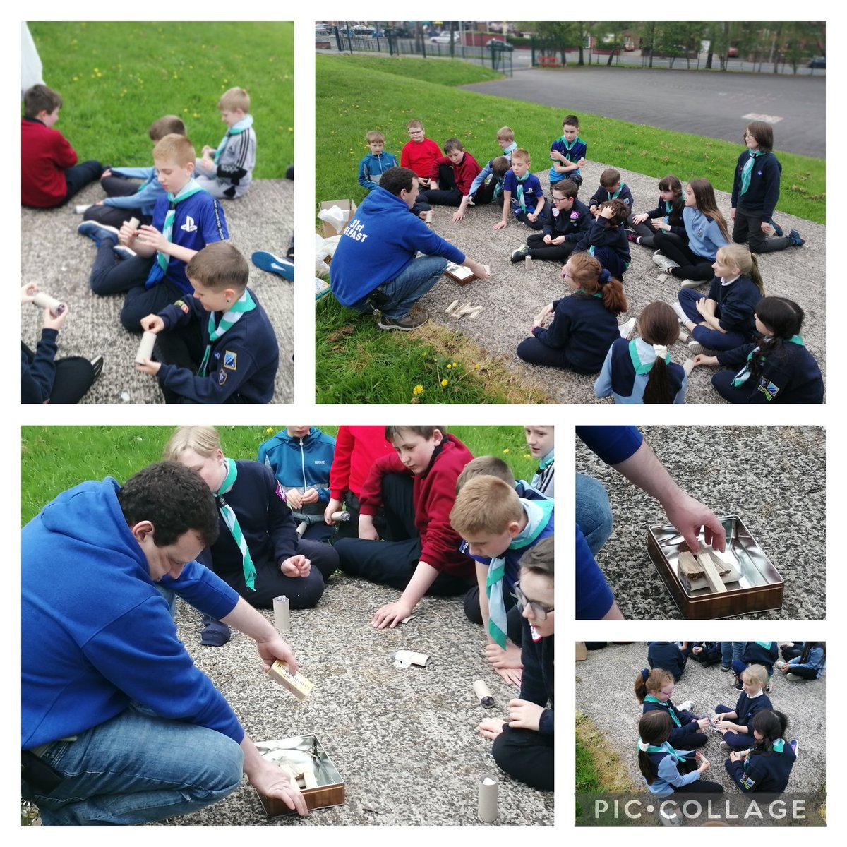 31stBelfast's tweet photo. Cubs started on their backwoods badge work tonight. They were shown how to make two different types home made fire starters. https://t.co/wCA7mzjPiW