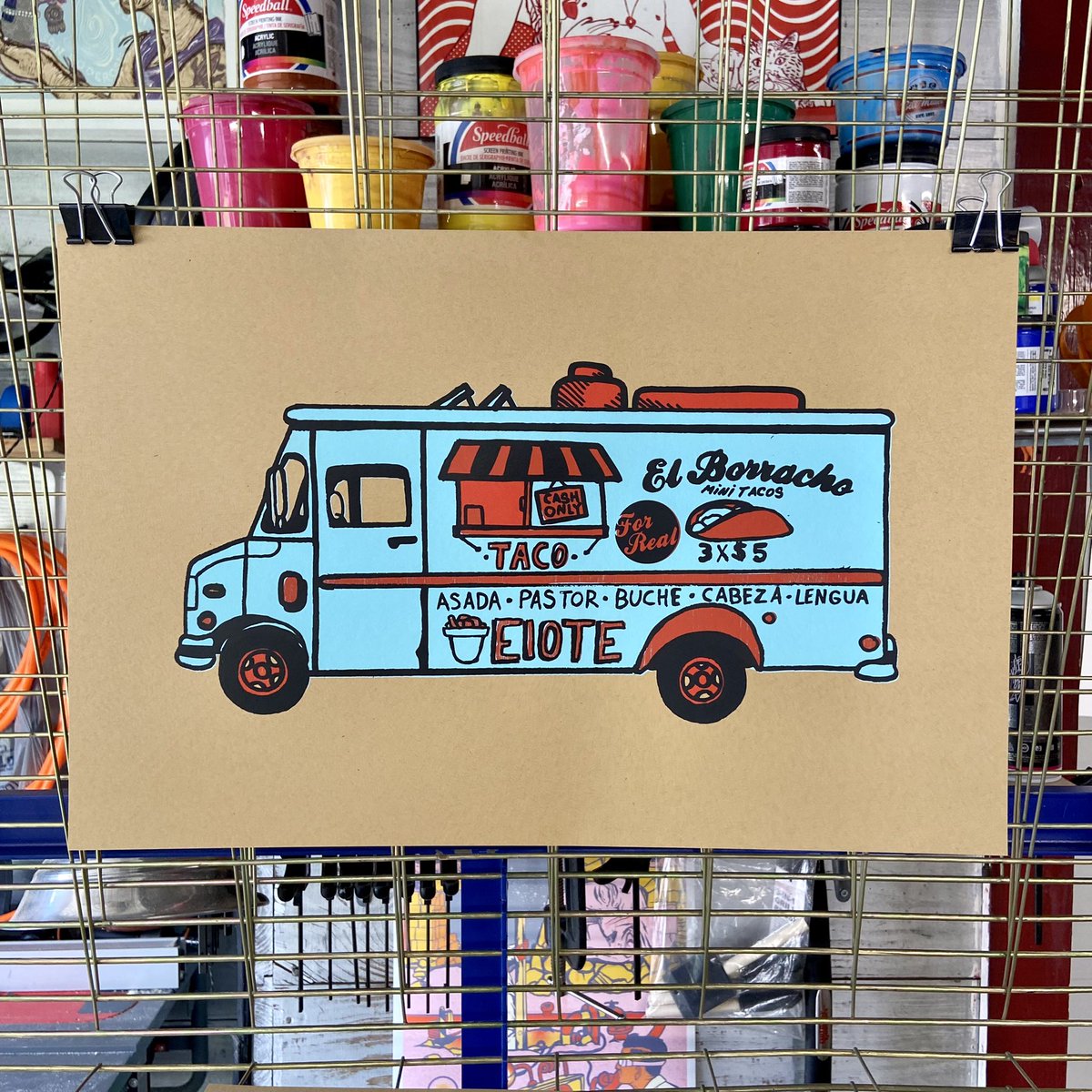 Fresh off the press #tacotruck #screenprinting #art #poster