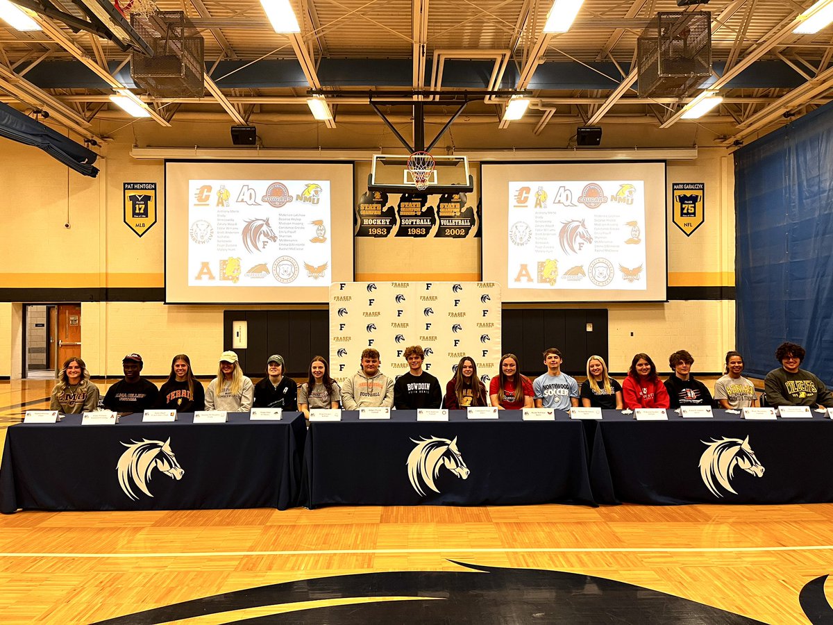 AthleticsFraser's tweet image. Congratulations to our 16 Student Athletes who have signed to continue their athletic and academic careers at the next level!

We are so proud of you all and cannot wait to watch your continued success!🐴 

#FraserFamily