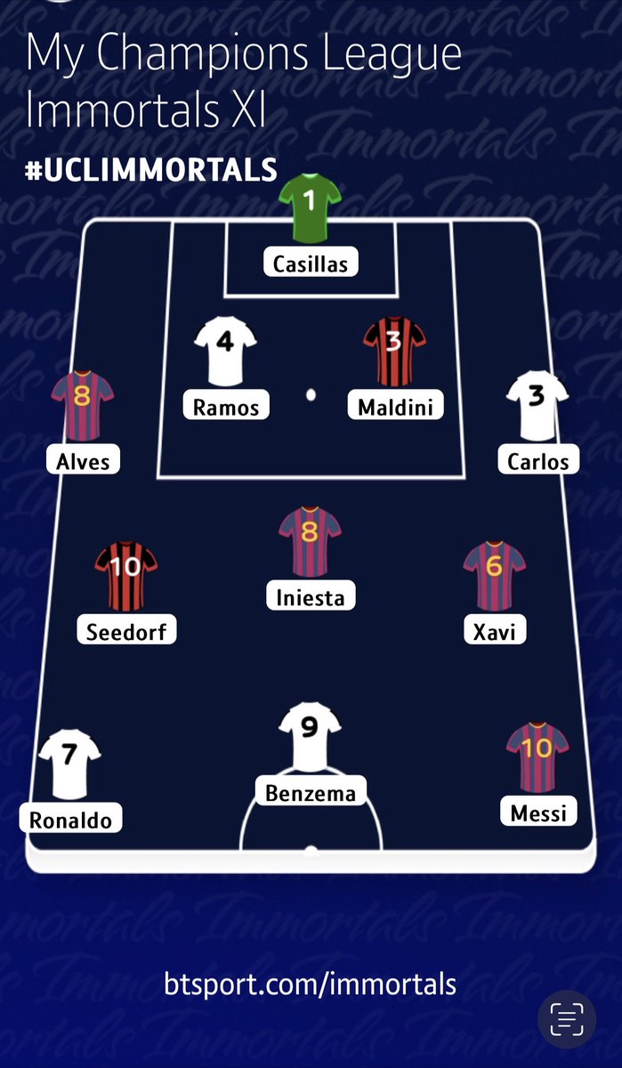 Josh_Alexander_'s tweet photo. Here's my greatest Champions League XI ever. Two tickets please! #UCLIMMORTALS https://t.co/VLLcJ17rYz https://t.co/GDqZAjhtQg