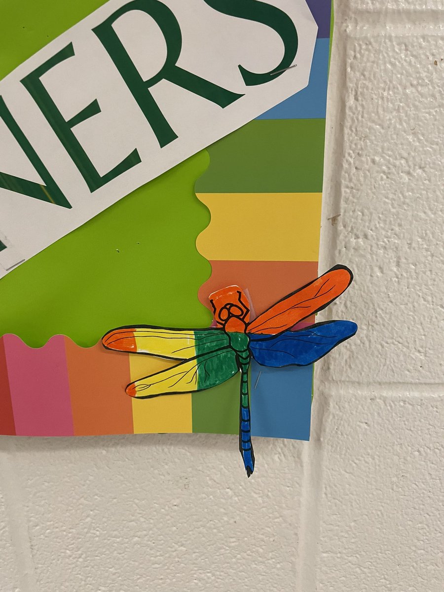 Today we learned about adaptations. Camouflage is one way some animals adapt themselves to their environments. We tried to camouflage our dragonflies from the other students in our classroom. Can you find them? #oakflatproud #bssdproud