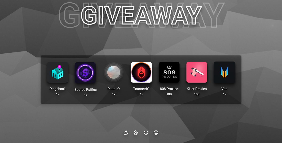 SourceRaffles's tweet image. Big giveaway🔥
1x @pingshackio membership
1x @SourceRaffles copy
1x @Pluto_IO copy
1x @AioTourne copy
1x @808Proxies proxy package
1x @Killer_Proxies proxy package
1x @ViteBots copy
Follow all accounts, retweet and tag 2 friends♻️🫡
Gl!🍀