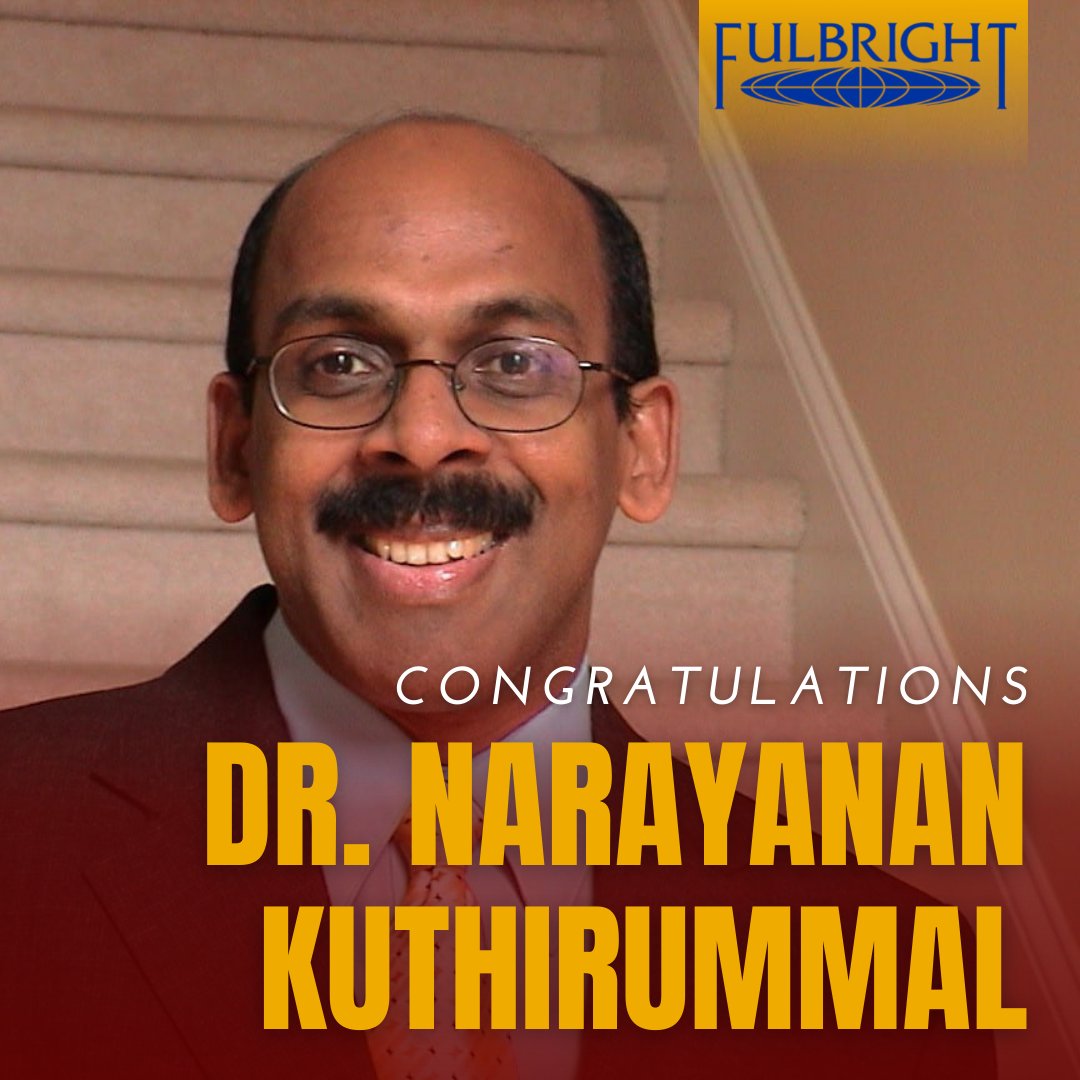 CofCSNES's tweet photo. Congratulations to Dr. Narayanan Kuthirummal will be spending four months at Farook College to work with students and faculty in nanotechnology and nanomaterial characterization through a Fulbright scholar award! #cofcssm #cofcphysics https://t.co/6xFzR6MW8q