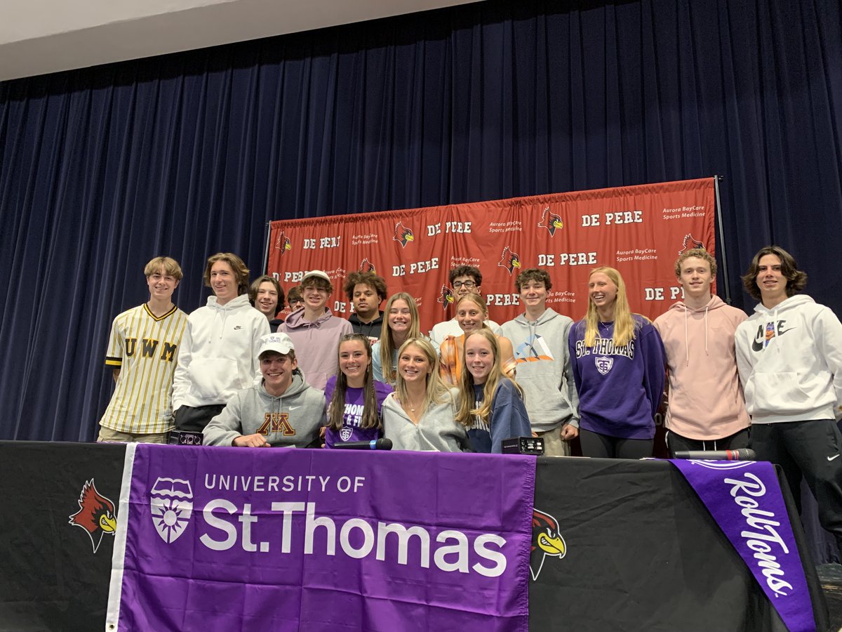 DePereHS's tweet photo. Congrats, Sophia Fabry who signed a national letter of intent to compete in track and field at the University of St. Thomas, an NCAA Division I school in St. Paul, MN. Best wishes as you move on to the next level!
#UofStThomasMN
#GoTommies
#RunJumpFly https://t.co/SwzILGfn9b