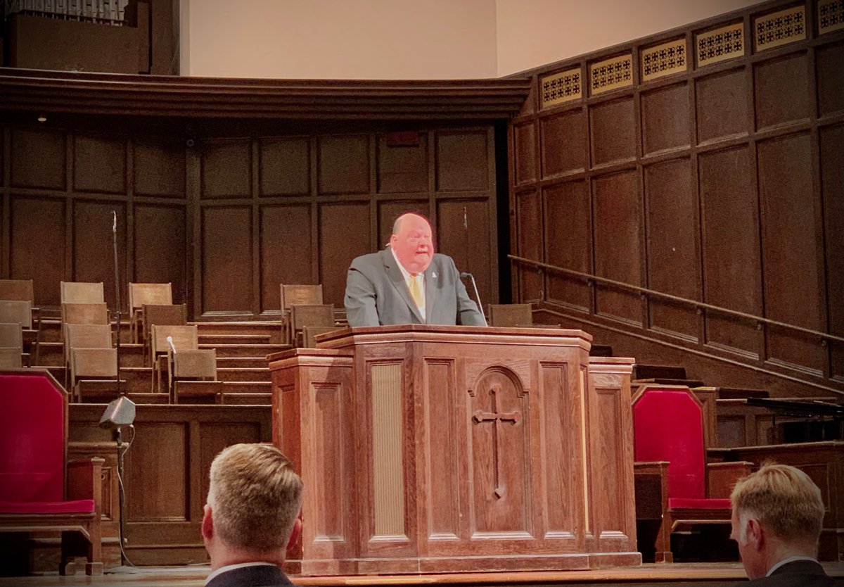 gospelrefnet's tweet image. RE Melton L. Duncan, Sr. of Second Presbyterian Church of Greenville (@SPCGreenville) delivers our third address of the day, “A Noble Task: Enduring Lessons on the Ruling Elder from Samuel Miller”