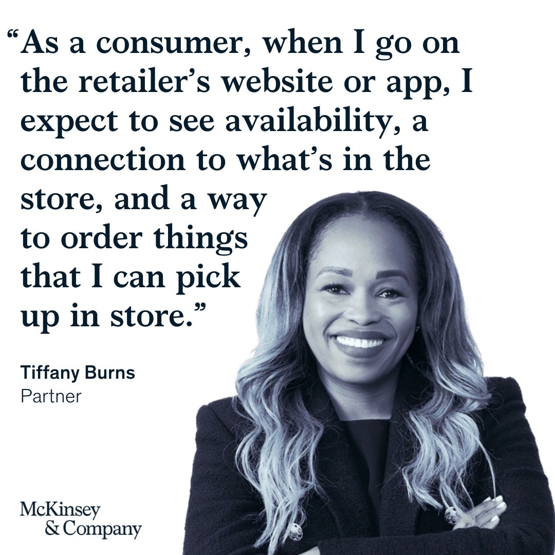 McKinsey's tweet photo. Shoppers’ behaviors and expectations have changed dramatically. Here are 5 things retailers must get right to keep their physical stores relevant ➡️ https://t.co/HMG6JzeXxv

#Retail #ConsumerBehavior #ConsumerInsights https://t.co/nYxAk2Deiq