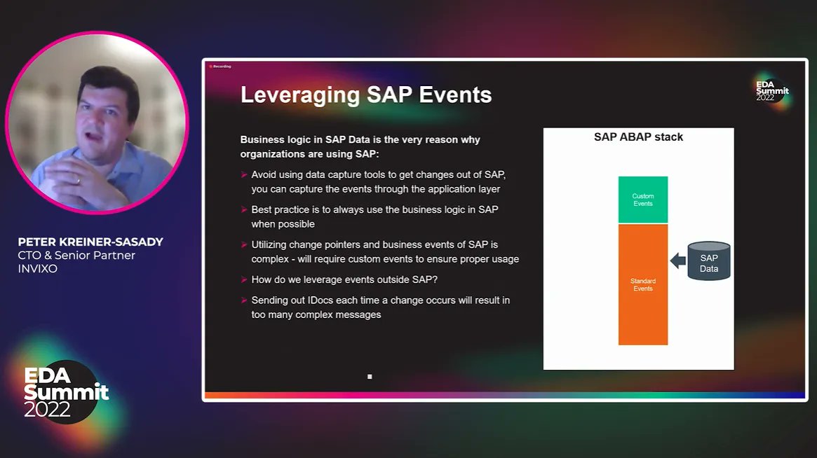 Over on the Architect 1 Track, <a href="/pkreiner/">Peter Kreiner-Sasady</a> is demonstrating how you can event-enable your local SAP systems via <a href="/Boomi/">Boomi</a> aXis for <a href="/SAP/">SAP</a> and how it directly integrates with <a href="/solacedotcom/">Solace</a> PubSub+ Event Broker.

#EDASummit #eventdriven #sap #eventbroker