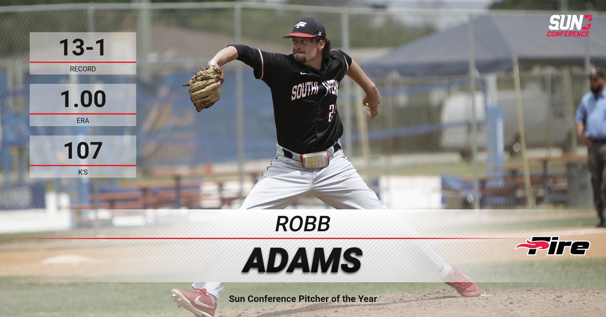 SEUFireBaseball's tweet photo. 🚨 BREAKING 🚨

Our ace has been named the @SunConference Pitcher of the Year!

#FuelTheFire🔥 https://t.co/uLtWSJItvt