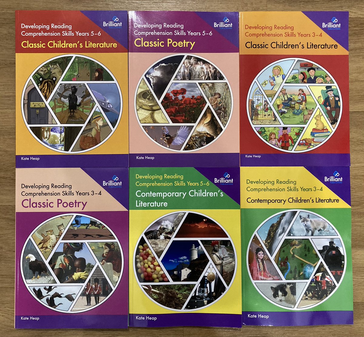 KateHeap1's tweet photo. Author copies for the next book in my Developing Reading Comprehension Skills series arrived today! 
Contemporary Children’s Literature for Years 3-4 is full of so many fantastic extracts! I’m so excited for teachers to use them!
(Available from @brilliantpub &amp; Amazon) https://t.co/zHRTZgCRLR