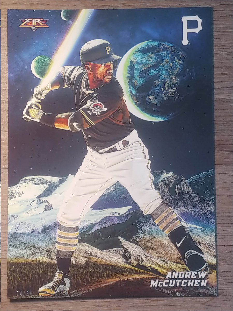 CollectingCutch's tweet photo. #MayThe4thBeWithYou Happy #StarWarsDay everyone! Here is a @TheCUTCH22 2016 5x7 @Topps Fire in my #CutchPC that looks like Cutch is using a lightsaber as a bat in outer space. https://t.co/KB5aUJxQeo