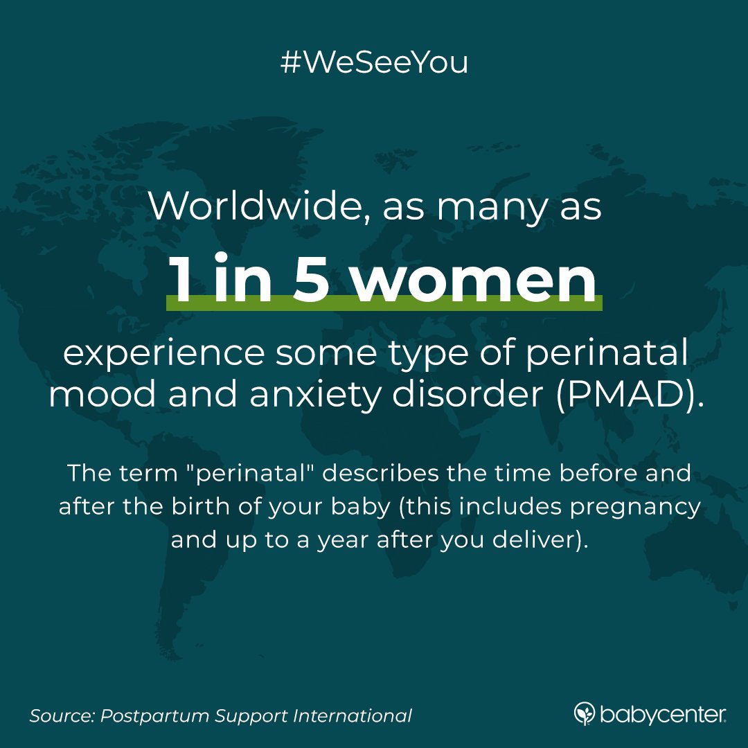 Today is #MaternalMentalHealthDay. In many countries, 1 in 5 women experience some type of pregnancy or postpartum mood disorder. Today we join the chorus who are speaking up to draw awareness, remove stigma and remind any mom: You are not alone and #WeSeeYou.❤️